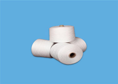 Raw White 100% Virgin Spun Polyester Yarn For Knitting And Weaving Eco Friendly 
